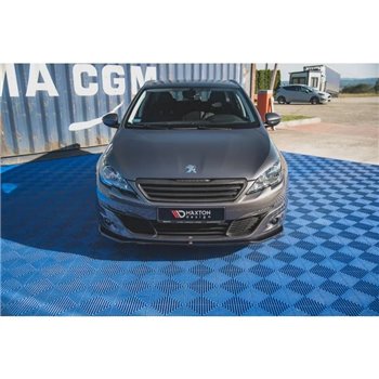 Maxton - Lame Du Pare-Chocs Avant V.1 Peugeot 308 Mk2 Noir Brillant
