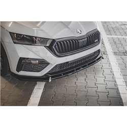 Maxton - Lame Du Pare-Chocs Avant V.1 Skoda Octavia RS Mk4 Noir Brillant