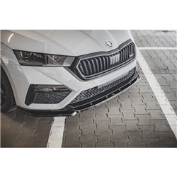 Maxton - Lame Du Pare-Chocs Avant V.3 Skoda Octavia RS Mk4 Noir Brillant