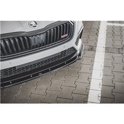 Maxton - Lame Du Pare-Chocs Avant V.3 Skoda Octavia RS Mk4 Noir Brillant