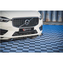 Maxton - Lame Du Pare-Chocs Avant V.2 Volvo XC60 Mk2 R-Design Noir Brillant