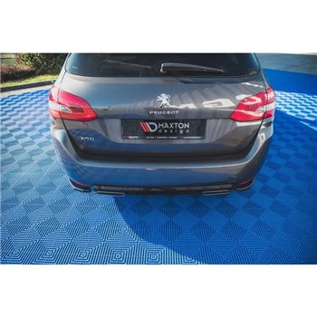 Maxton - Lames De Pare-Chocs Arrière Latérales Peugeot 308 SW Mk2 Noir Brillant