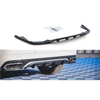 Maxton - Arriere Splitter (avec une barre verticale) Volvo XC60 Mk2 R-Design Noir Brillant