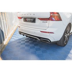 Maxton - Arriere Lame (avec une barre verticale) Volvo XC60 Mk2 R-Design Noir Brillant
