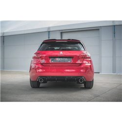 Maxton - Rajout Du Pare-Chocs Arriere + Faux Pot D'échappement Peugeot 308 GT Mk2 Facelift Noir Brillant \ Chrome
