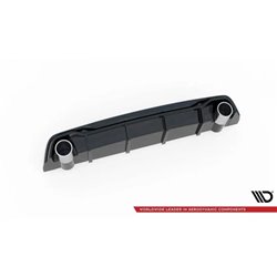 Maxton - Rajout Du Pare-Chocs Arriere + Faux Pot D'échappement Peugeot 308 GT Mk2 Facelift Noir Brillant \ Chrome