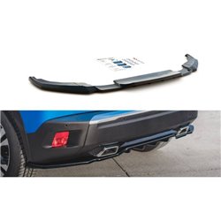 Maxton - Arriere Splitter (avec une barre verticale) Peugeot 2008 Mk2 Noir Brillant