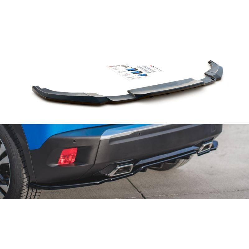 Maxton - Arriere Splitter (avec une barre verticale) Peugeot 2008 Mk2 Noir Brillant