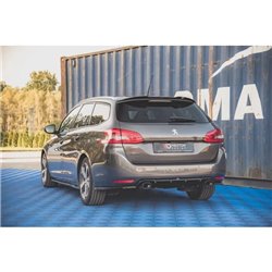 Maxton - Rajout Du Pare-Chocs Arriere + Faux Pot D'échappement Peugeot 308 SW Mk2 Noir Brillant \ Chrome