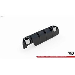 Maxton - Rajout Du Pare-Chocs Arriere + Faux Pot D'échappement Peugeot 308 SW Mk2 Noir Brillant \ Chrome