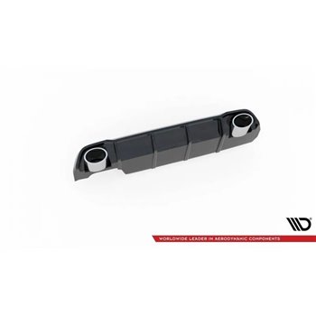 Maxton - Rajout Du Pare-Chocs Arriere + Faux Pot D'échappement Peugeot 308 SW Mk2 Noir Brillant \ Chrome