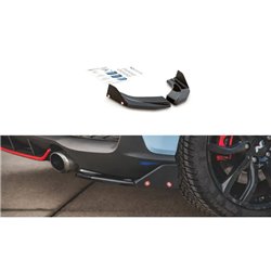 Maxton - Lames De Pare-Chocs Arrière Latérales V.6 + Ailerons Hyundai I30 N Mk3 Hatchback Noir Brillant