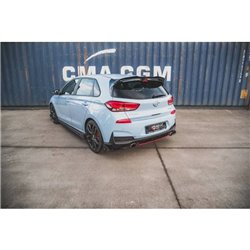 Maxton - Lames De Pare-Chocs Arrière Latérales V.6 + Ailerons Hyundai I30 N Mk3 Hatchback Noir Brillant