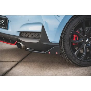 Maxton - Lames De Pare-Chocs Arrière Latérales V.6 + Ailerons Hyundai I30 N Mk3 Hatchback Noir Brillant