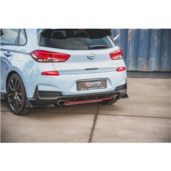 Maxton - Lames De Pare-Chocs Arrière Latérales V.6 + Ailerons Hyundai I30 N Mk3 Hatchback Noir Brillant
