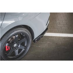 Maxton - Lames De Pare-Chocs Arrière Latérales V.2 + Ailerons Skoda Octavia RS Combi / Liftback Mk4 / Mk4 Facelift Noir Brillant