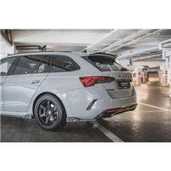 Maxton - Lames De Pare-Chocs Arrière Latérales V.2 + Ailerons Skoda Octavia RS Combi / Liftback Mk4 / Mk4 Facelift Noir Brillant