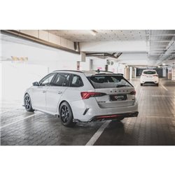 Maxton - Lames De Pare-Chocs Arrière Latérales V.2 + Ailerons Skoda Octavia RS Combi / Liftback Mk4 / Mk4 Facelift Noir Brillant