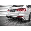 Maxton - Rajout Du Pare-Chocs Arriere + Faux Pot D'échappement Audi A6 S-Line / S6 C8 / C8 Facelift Noir Brillant \ Chrome