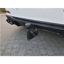 Maxton - Rajout Du Pare-Chocs Arriere + Faux Pot D'échappement Audi A6 S-Line / S6 C8 / C8 Facelift Noir Brillant \ Chrome