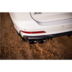 Maxton - Rajout Du Pare-Chocs Arriere + Faux Pot D'échappement Audi A6 S-Line / S6 C8 / C8 Facelift Noir Brillant \ Chrome