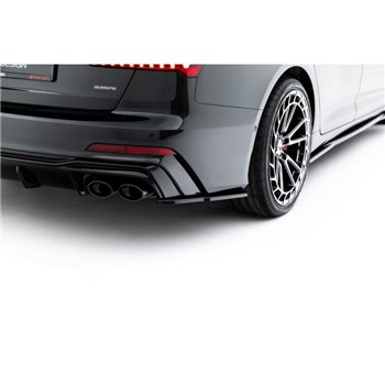 Maxton - Lames De Pare-Chocs Arrière Latérales Audi A6 S-Line / S6 C8 / C8 Facelift Noir Brillant