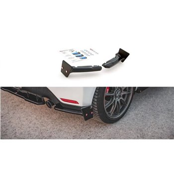 Maxton - Lames De Pare-Chocs Arrière Latérales V.2 + Ailerons Toyota GR Yaris Mk4 Noir Brillant