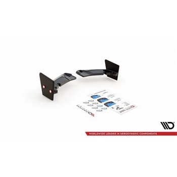 Maxton - Lames De Pare-Chocs Arrière Latérales + Ailerons V.4 Toyota GR Yaris Mk4 Noir Brillant