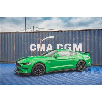 Maxton - Rajouts Des Bas De Caisse Ford Mustang GT Mk6 Facelift Noir Brillant