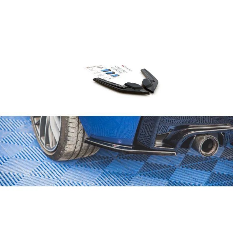 Maxton - Lames De Pare-Chocs Arrière Latérales V.2 (Pour jupe arrière v.1) BMW M135i F20 Noir Brillant