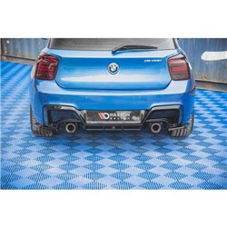 Maxton - Lames De Pare-Chocs Arrière Latérales V.2 (Pour jupe arrière v.1) BMW M135i F20 Noir Brillant