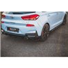 Maxton - Lames De Pare-Chocs Arrière Latéraless V.7 + Ailerons Hyundai I30 N Mk3 Hatchback Noir Brillant