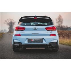 Maxton - Lames De Pare-Chocs Arrière Latéraless V.7 + Ailerons Hyundai I30 N Mk3 Hatchback Noir Brillant