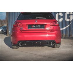 Maxton - Lames De Pare-Chocs Arrière Latérales Peugeot 308 GT Mk2 Facelift Noir Brillant