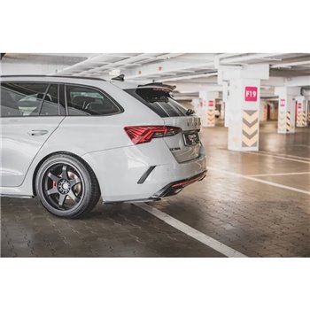 Maxton - Lames De Pare-Chocs Arrière Latérales V.1 Skoda Octavia RS Liftback / Combi Mk4 Facelift 