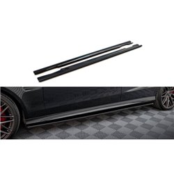 Maxton - Rajouts Des Bas De Caisse Mercedes-Benz E63 AMG / AMG-Line Sedan W212 Facelift Noir Brillant