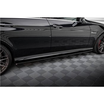 Maxton - Rajouts Des Bas De Caisse Mercedes-Benz E63 AMG / AMG-Line Sedan W212 Facelift Noir Brillant
