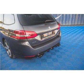 Maxton - Lames De Pare-Chocs Arrière Latérales V.2 Peugeot 308 SW Mk2 Noir Brillant