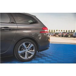 Maxton - Lames De Pare-Chocs Arrière Latérales V.2 Peugeot 308 SW Mk2 Noir Brillant