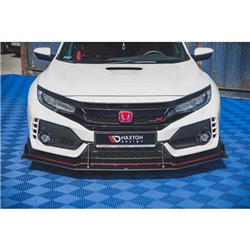 Maxton - Street Pro Lame Du Pare-Chocs Avant Honda Civic Type-R Mk10 / Mk10 Facelift Noir-Rouge