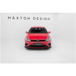 Maxton - Street Pro Lame Du Pare-Chocs Avant Volkswagen Golf R / R-Line Mk7 Facelift Noir-Rouge + Rabats Brillant