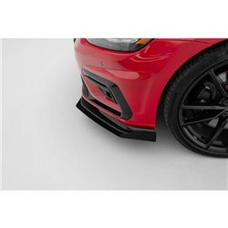 Maxton - Street Pro Lame Du Pare-Chocs Avant Volkswagen Golf R / R-Line Mk7 Facelift Noir-Rouge + Rabats Brillant