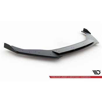 Maxton - Street Pro Lame Du Pare-Chocs Avant Volkswagen Golf R / R-Line Mk7 Facelift Noir-Rouge + Rabats Brillant