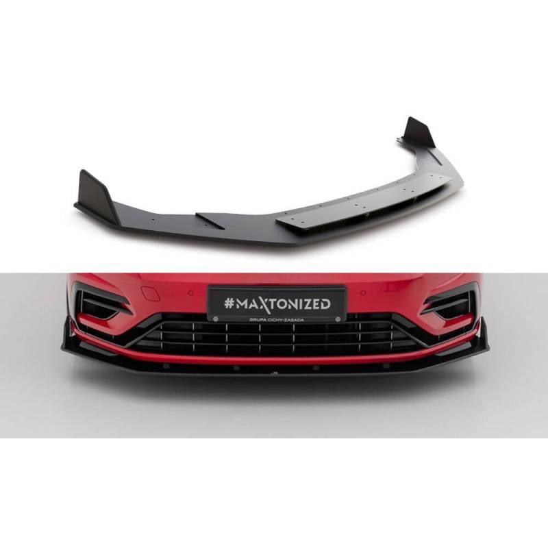 Maxton - Street Pro Lame Du Pare-Chocs Avant V.2 Volkswagen Golf R / R-Line Mk7 Facelift Noir