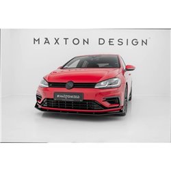 Maxton - Street Pro Lame Du Pare-Chocs Avant V.2 Volkswagen Golf R / R-Line Mk7 Facelift Noir
