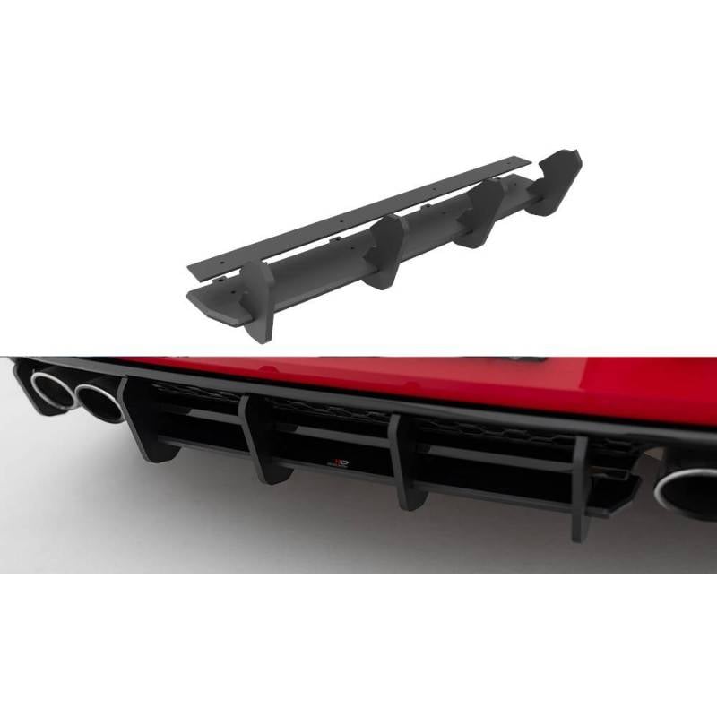 Maxton - Street Pro Central Diffuseur Arriere Volkswagen Golf R Mk7 Facelift Noir