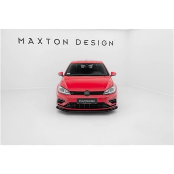 Maxton - Street Pro Lame Du Pare-Chocs Avant Volkswagen Golf R / R-Line Mk7 Facelift Noir + Rabats Brillant 