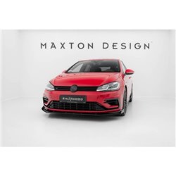Maxton - Street Pro Lame Du Pare-Chocs Avant Volkswagen Golf R / R-Line Mk7 Facelift Noir + Rabats Brillant 