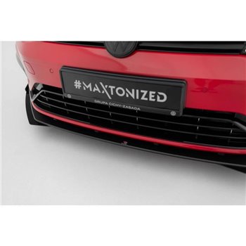 Maxton - Street Pro Lame Du Pare-Chocs Avant Volkswagen Golf R / R-Line Mk7 Facelift Noir + Rabats Brillant 