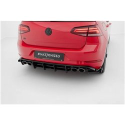 Maxton - Street Pro Central Diffuseur Arriere Volkswagen Golf R Mk7 Facelift Noir-Rouge